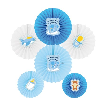6 x Deko Rosetten - Baby Boy